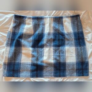 Blue and White Plaid Women's Skirt